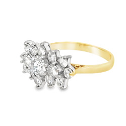 Pre Owned 18ct Diamond Cluster Ring ZU804